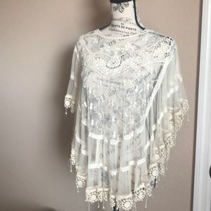 See through lace Shaw, worn once